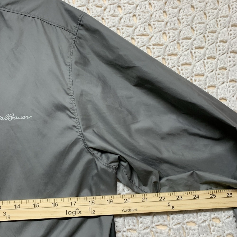 Eddie Bauer Hooded Windbreaker Rain Jacket Men Sz S Gray Colorblock Zip Pockets‎ - Picture 4 of 10